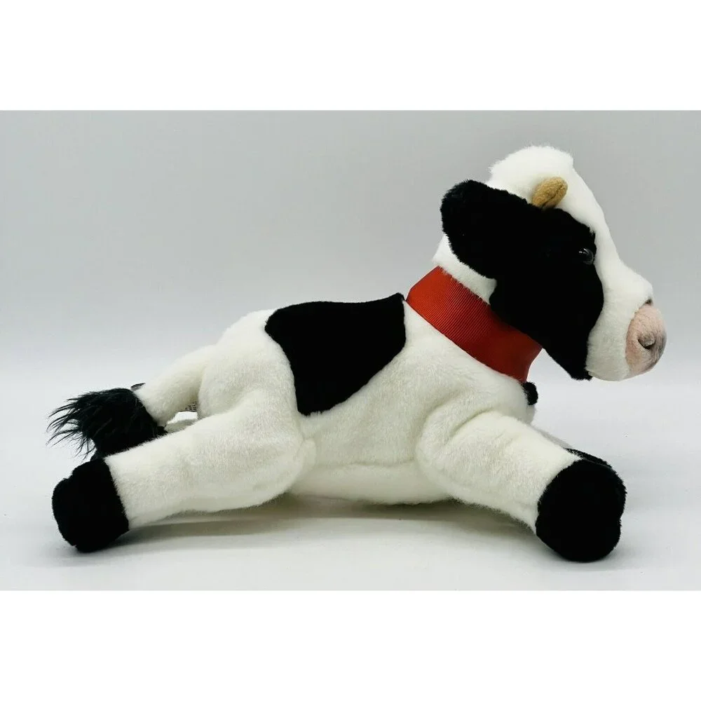 Gund‎ Gundimals Cow Plush Stuffed Animal 4028947 Black White 10 inch Realistic
